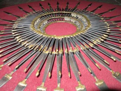 Curtis Jer Stunning C Jere Style Brutalist Starburst Nail Wall Sculpture Mid Century 1970s