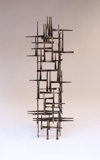 Curtis Jer Vintage Brutalist Abstract Freestanding Metal Nail Art Sculpture