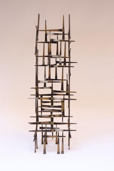 Curtis Jer Vintage Brutalist Abstract Freestanding Metal Nail Art Sculpture
