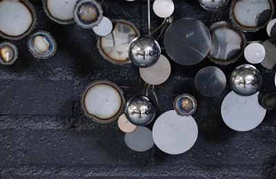 Curtis Jer Vintage Californian Modern Raindrop Chrome Sculpture by Curtis Jere