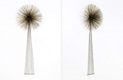 Curtis Jer Vintage Curtis Jere Brass Steel Wall Hanging Spray Sculpture for Artisan House