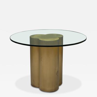 Curtis Jer Vintage Curtis Jere Brass Trefoil Clover Form 42 Dining or Center Table
