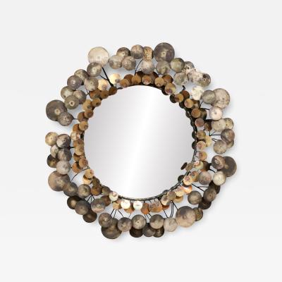 Curtis Jer Vintage Curtis Jere Cloud Brass Mirror for Artisan House Signed