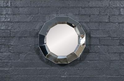 Curtis Jer Vintage Curtis Jere Faceted Chrome Geometric Mirror for Artisan House