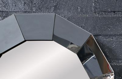 Curtis Jer Vintage Curtis Jere Faceted Chrome Geometric Mirror for Artisan House