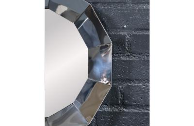 Curtis Jer Vintage Curtis Jere Faceted Chrome Geometric Mirror for Artisan House