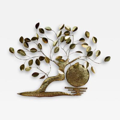 Curtis Jer WELDED BRASS WALL TREE DECORATION IN THE STYLE OF CURTIS JERE