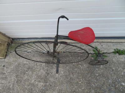 Curtis Jer Whimsical Signed Curtis Jere bicycle Highwheeler Table Wall Sculpture