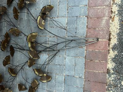 Curtis Jer XL Curtis Jere Brass Ginko Leaves Branch Wall Sculpture Mid century Modern