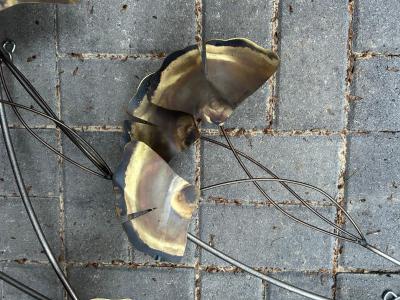 Curtis Jer XL Curtis Jere Brass Ginko Leaves Branch Wall Sculpture Mid century Modern