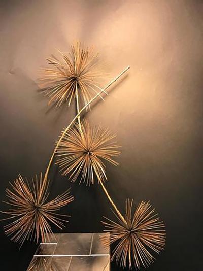 Curtis Jere Beautiful Brass Curtis Jere Pom Pom Wall Sculpture