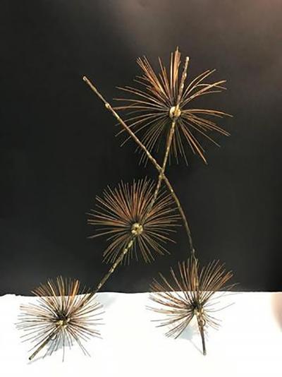 Curtis Jere Beautiful Brass Curtis Jere Pom Pom Wall Sculpture