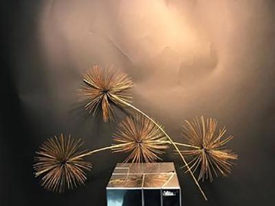 Curtis Jere Beautiful Brass Curtis Jere Pom Pom Wall Sculpture