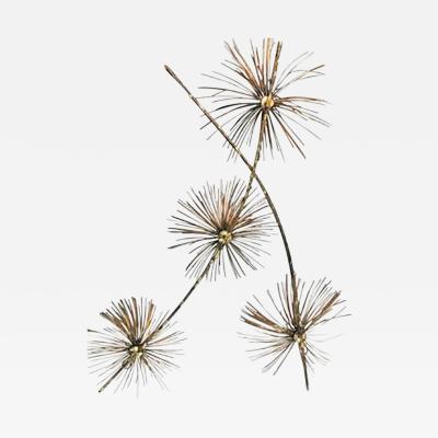 Curtis Jere Beautiful Brass Curtis Jere Pom Pom Wall Sculpture