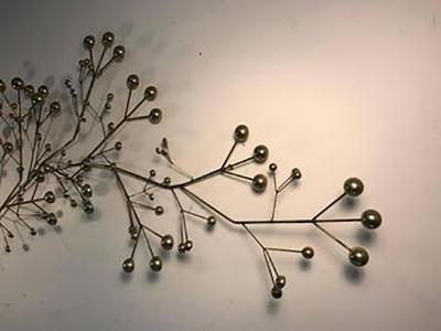 Curtis Jere Beautiful and Rare Curtis Jere Brass Tree Branch Wall Sculpture