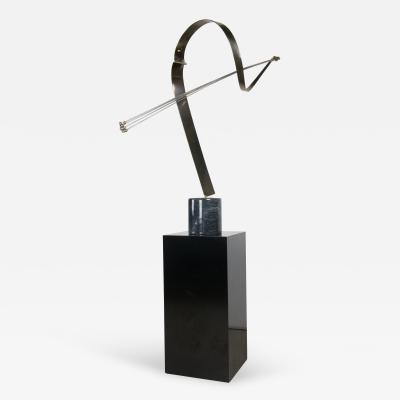 Curtis Jere Curtis Jere Brass Spray Sculpture on Marble Base with Pedestal