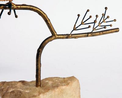 Curtis Jere Early Sculpture Owl on Branch 