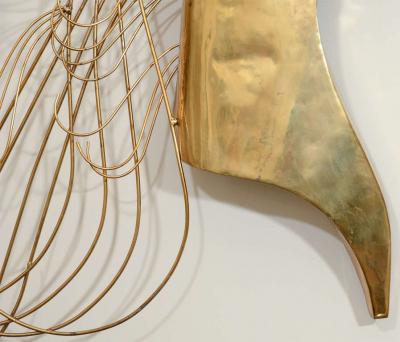 Curtis Jere Great Pair of Modernist Brass Horsehead Wall Sculptures by Curtis Jere