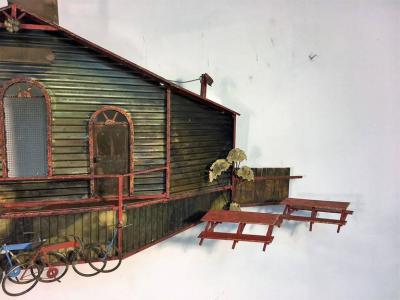 Curtis Jere Signed Curtis Jere School House Wall Sculpture