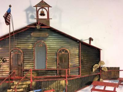 Curtis Jere Signed Curtis Jere School House Wall Sculpture