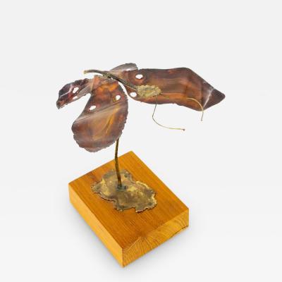 Curtis Jere Style Mid Century Copper Butterfly Sculpture