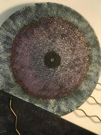 Curtis Jere Wonderful Curtis Jere Abstract Wall Sculpture in Hand Painted Metal and Brass