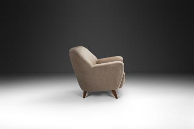 Curved Armchair in Taupe Upholstery Europe ca Mid 20th Century