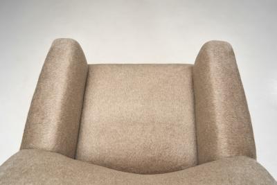 Curved Armchair in Taupe Upholstery Europe ca Mid 20th Century