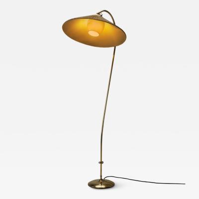 Curved Brass Floor Lamp Europe Mid 20th Century