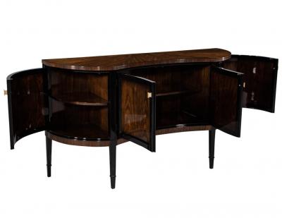 Curved Front Sideboard Cabinet in 2 Tone High Gloss Finish