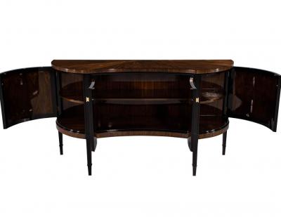 Curved Front Sideboard Cabinet in 2 Tone High Gloss Finish