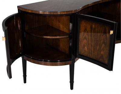 Curved Front Sideboard Cabinet in 2 Tone High Gloss Finish