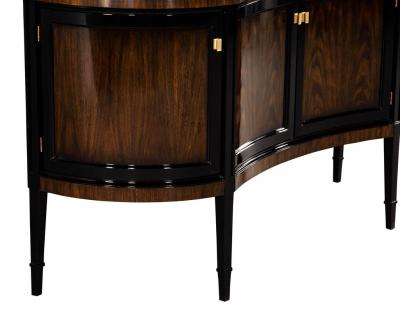 Curved Front Sideboard Cabinet in 2 Tone High Gloss Finish