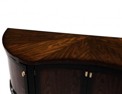 Curved Front Sideboard Cabinet in 2 Tone High Gloss Finish