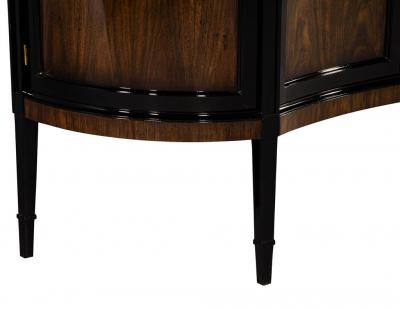 Curved Front Sideboard Cabinet in 2 Tone High Gloss Finish