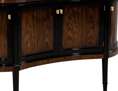 Curved Front Sideboard Cabinet in 2 Tone High Gloss Finish