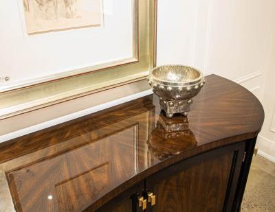 Curved Front Sideboard Cabinet in 2 Tone High Gloss Finish
