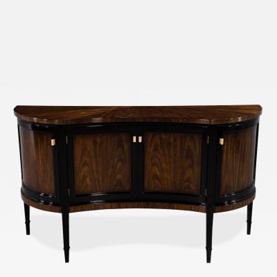 Curved Front Sideboard Cabinet in 2 Tone High Gloss Finish