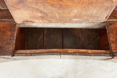 Curved High Back Elm Settle with Storage