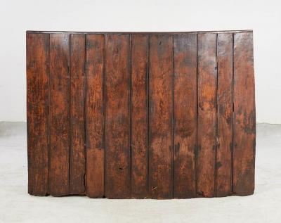 Curved High Back Elm Settle with Storage