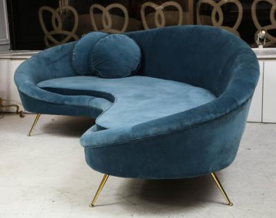 Curved Italian Sofa in the manner of Federico Munari