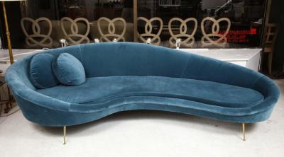 Curved Italian Sofa in the manner of Federico Munari