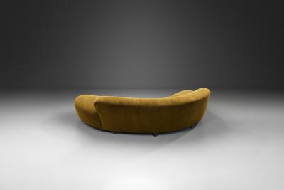 Curved Sofa in Earth Toned Upholstery United States 1980s