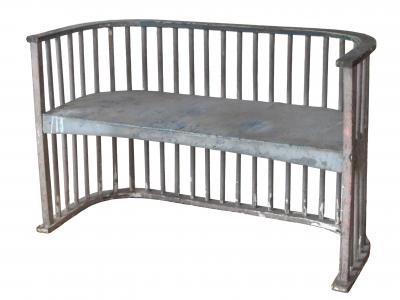 Curved Wood Settee Bench