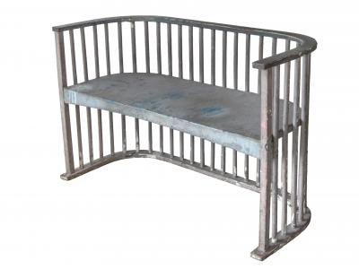 Curved Wood Settee Bench