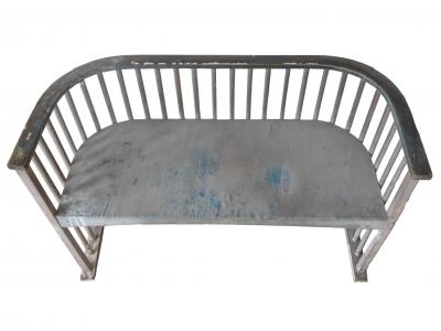 Curved Wood Settee Bench
