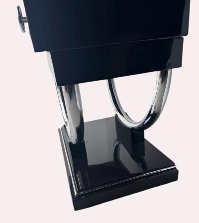 Custom Adapted Vintage Art Deco Black Lacquer Bar