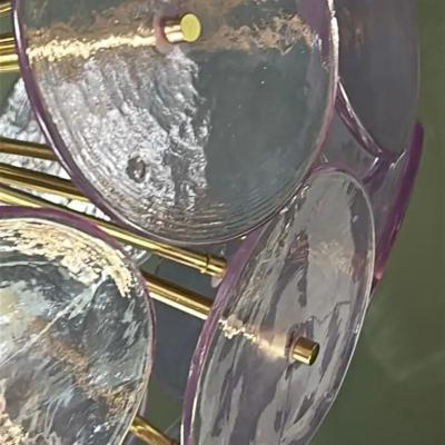 Custom Alex Iridescent Murano Glass Disc Sputnik Chandelier 28 Diameter