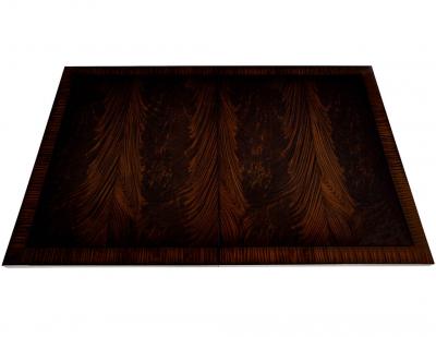Custom Art Deco Inspired Flamed Mahogany Dining Table High Gloss