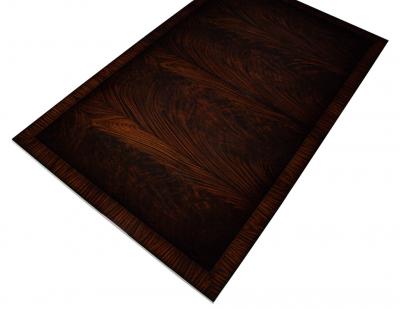 Custom Art Deco Inspired Flamed Mahogany Dining Table High Gloss